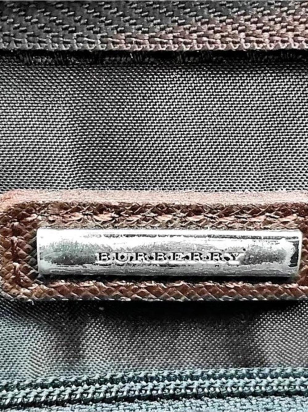 Burberry Brown Saffiano Leather Clutch